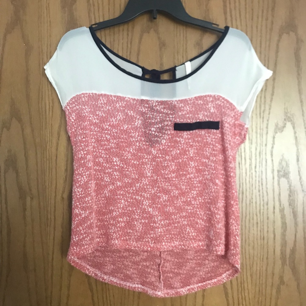 Half-Knit High-Low Blouse